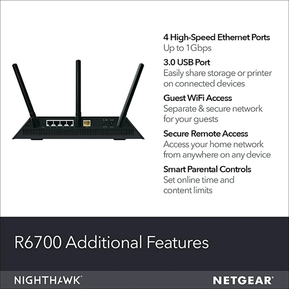 NIGHTHAWK Dual-Band WiFi Router,  1.75Gbps - Picture 11 of 13